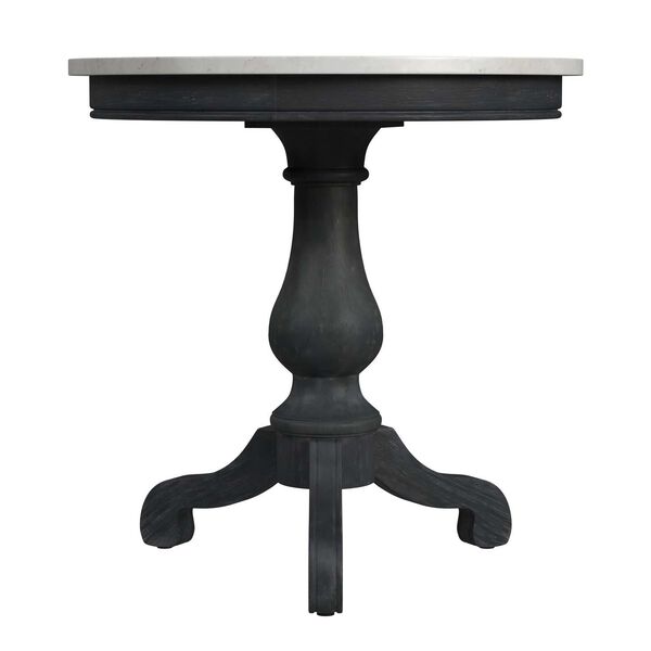 Danielle Washed Black Marble 24-Inch Pedestal Side Table, image 5