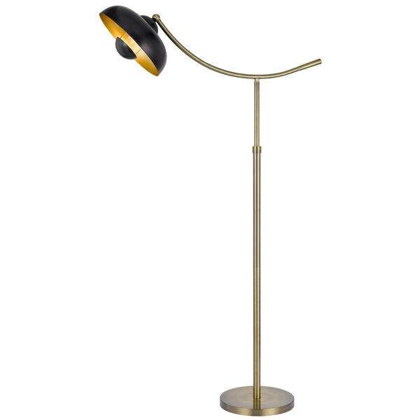 Planetoid Antique Brass and Dark Bronze One-Light Adjustable Floor Lamp, image 4