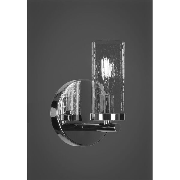 Trinity Chrome One-Light Wall Sconce with Clear Bubble Glass, image 2