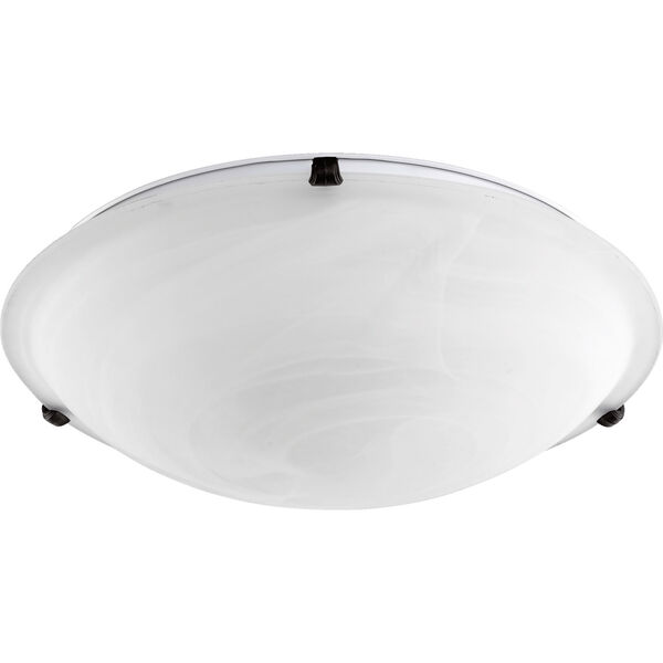 Oiled Bronze 20-Inch Four-Light Flush Mount with Faux Alabaster Glass, image 1