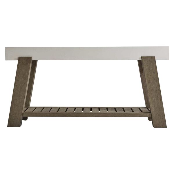 Rochelle White and Dark Brown Outdoor Console Table, image 2