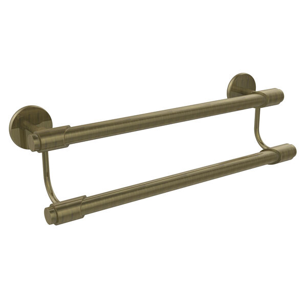 Tribecca Collection 18 Inch Double Towel Bar, Antique Brass, image 1