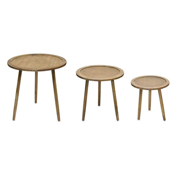 Brown Wood Accent Table , Set of Three, image 1
