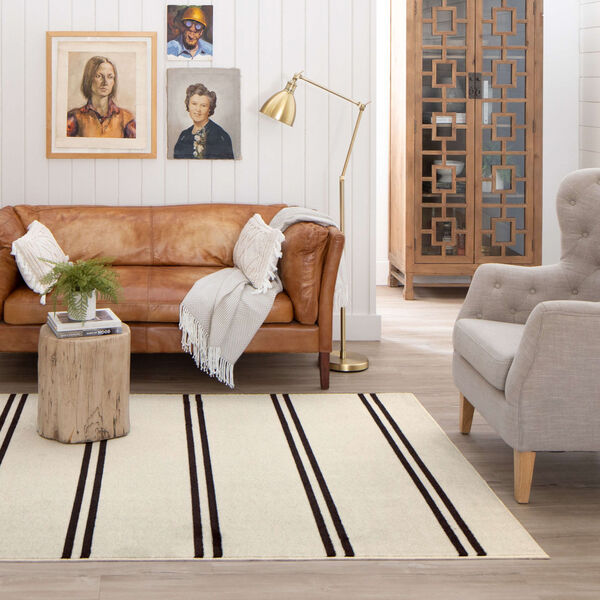 Camden Ivory Neutral Striped Area Rug, image 3