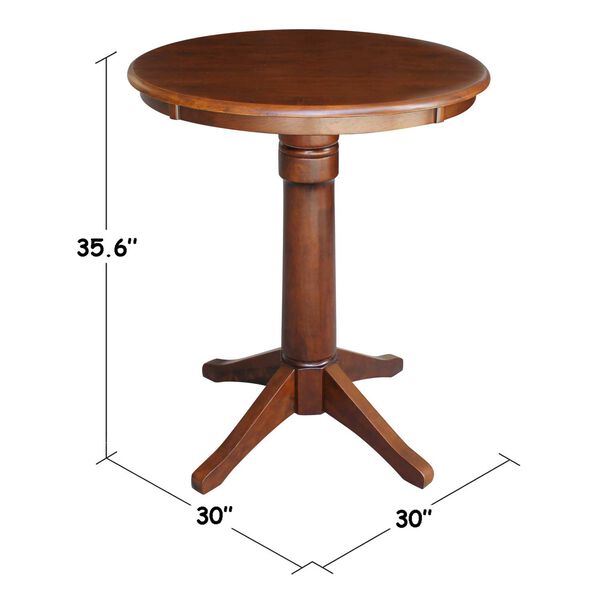 Espresso 35-Inch High Round Top Pedestal Table, image 4