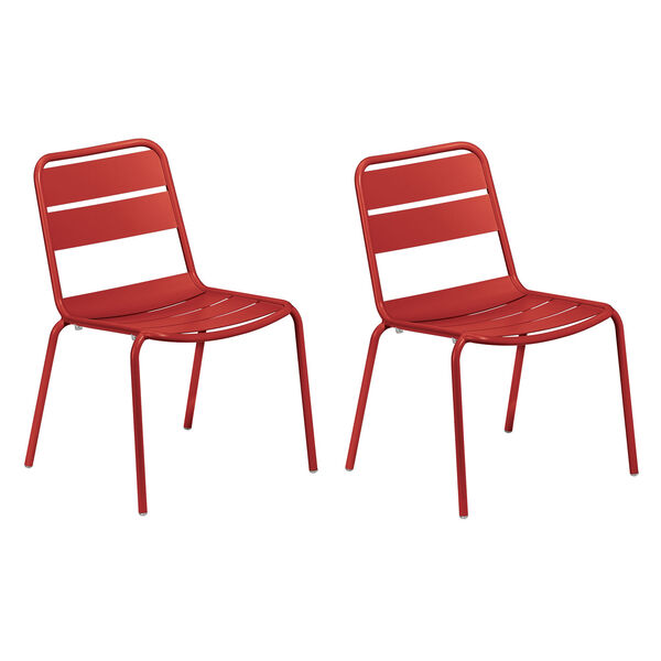 Kapri Venitian Powder Coated Aluminum Frame Side Chair , Set of Two, image 1
