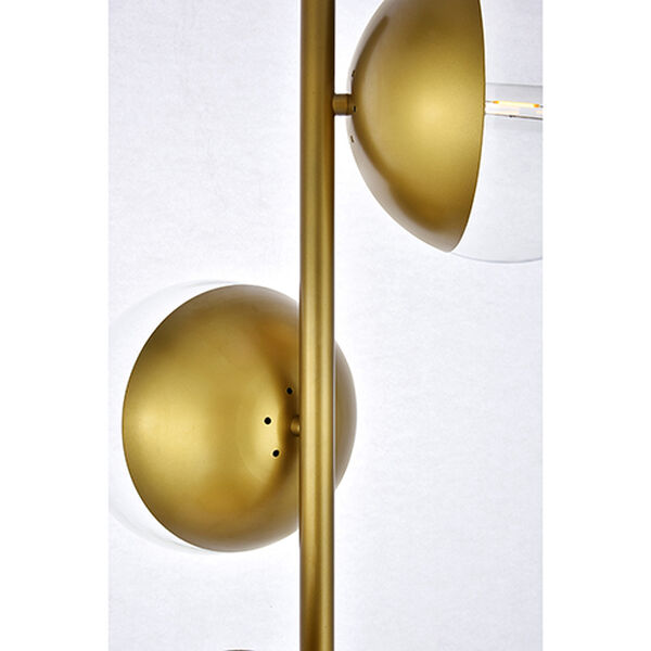 Eclipse Brass Three-Light Floor Lamp, image 4
