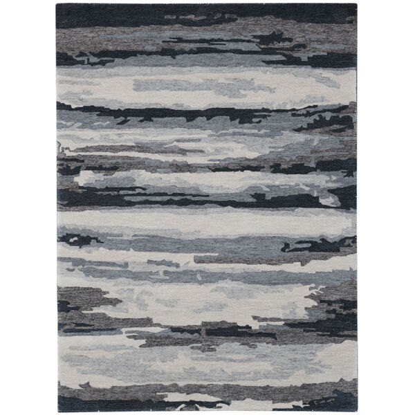 Abstract Gray Rectangle 8 Ft. x 10 Ft. Rug, image 1