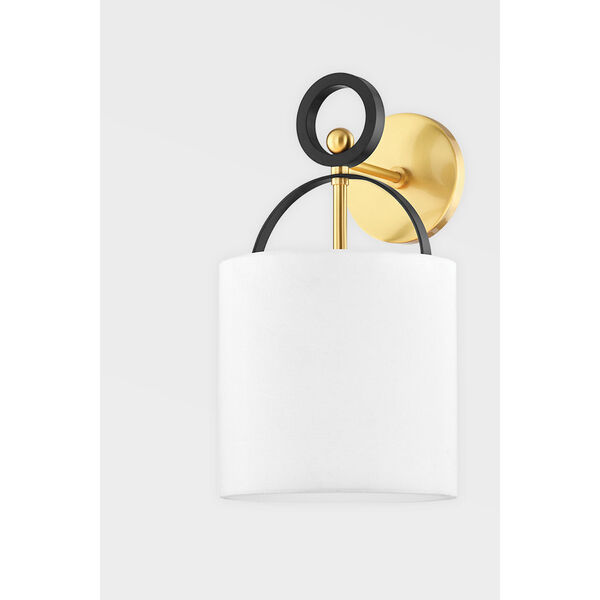 Campbell Hall Aged Brass and Black Brass One-Light Wall Sconce, image 2