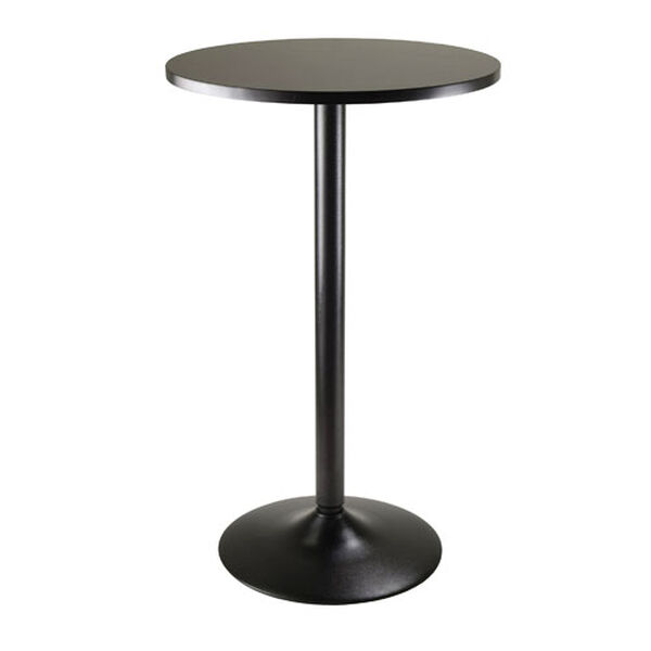 Pub Table Round Black MDF Top with Black leg and base, image 1