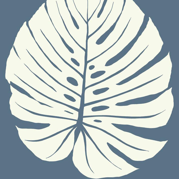 Aviva Stanoff Navy Bali Leaf Wallpaper, image 1