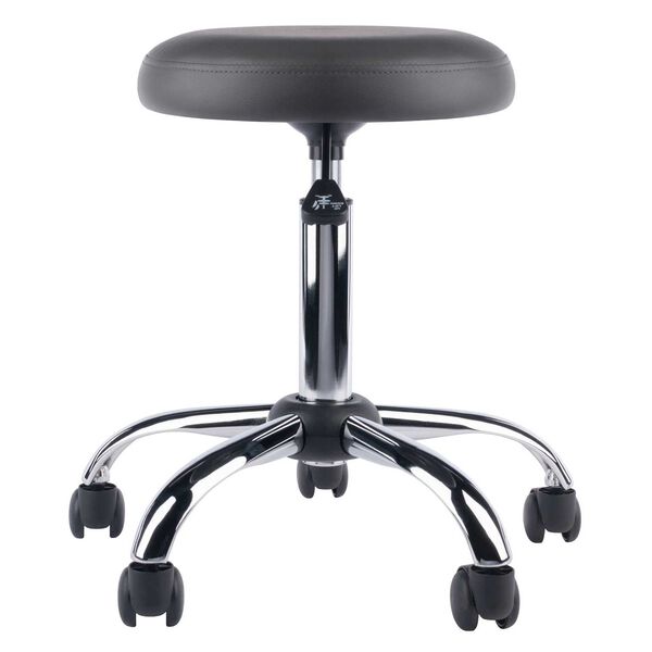 Clyde Charcoal Chrome Adjustable Cushion Seat Swivel Stool, image 5