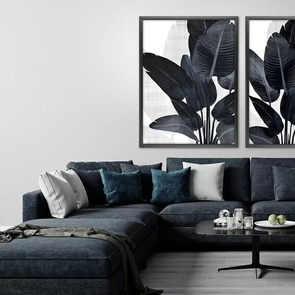 Blue Palm Noir I Wall Art, image 1