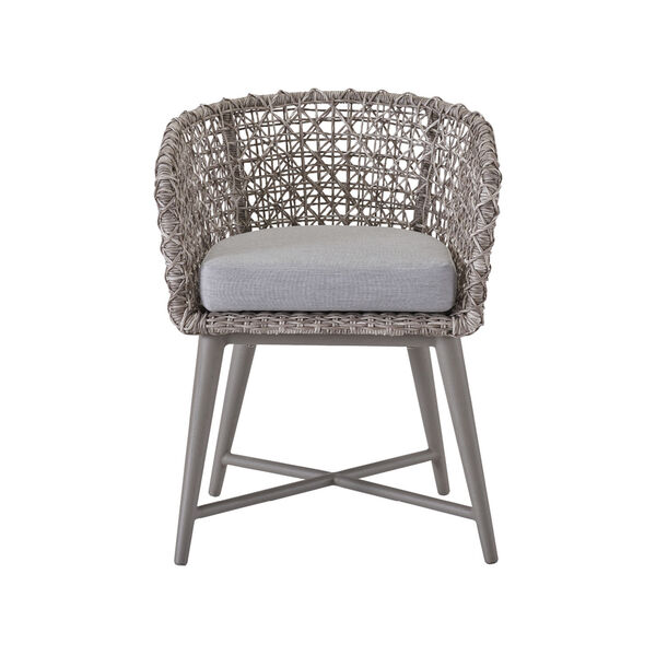 Saybrook Soft Gray Fog Aluminum Wicker  Dining Chair, image 1