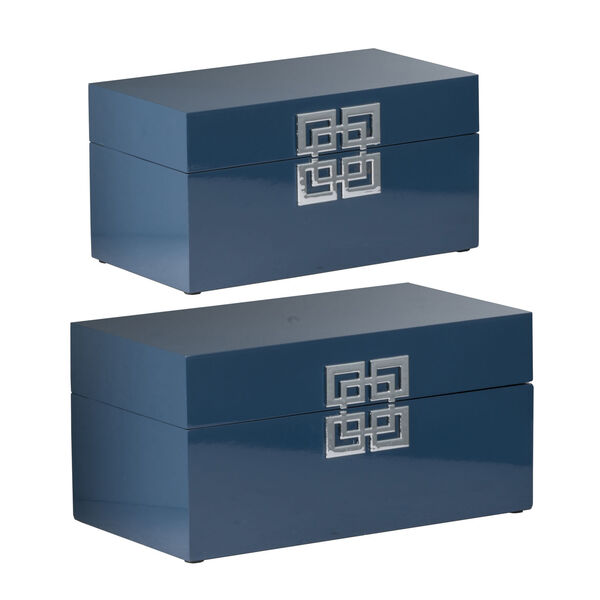 Blue 14-Inch Decorative Box ,Set of 2, image 1
