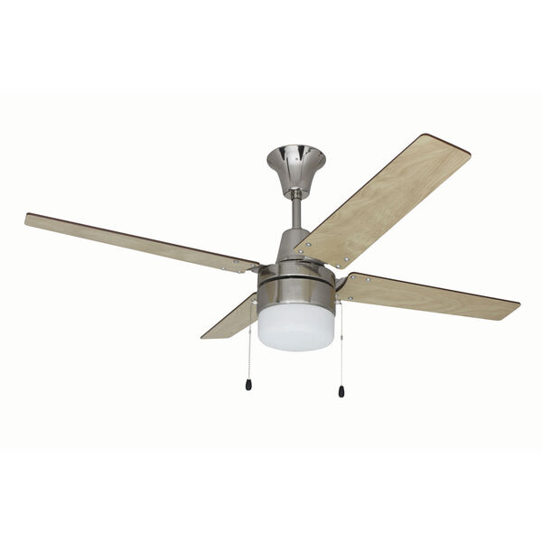 Connery Brushed Polished Nickel 48-Inch Ceiling Fan With Ash/Wenge Blades and LED Light Kit, image 1