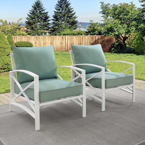 Kaplan Mist White Outdoor Metal Armchair Set , Set of Two, image 1