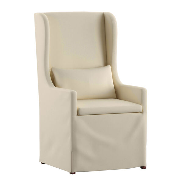 Lisle Cream White Slipcover Wingback Host Chair, image 1