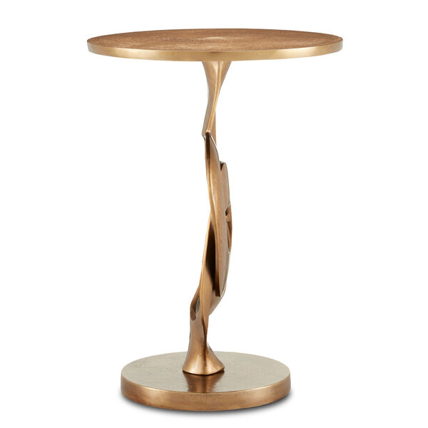 Kadali Antique Brass 17-Inch Accent End Table, image 2
