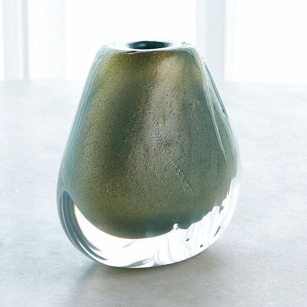 Green and Gold Conical Vase, image 2