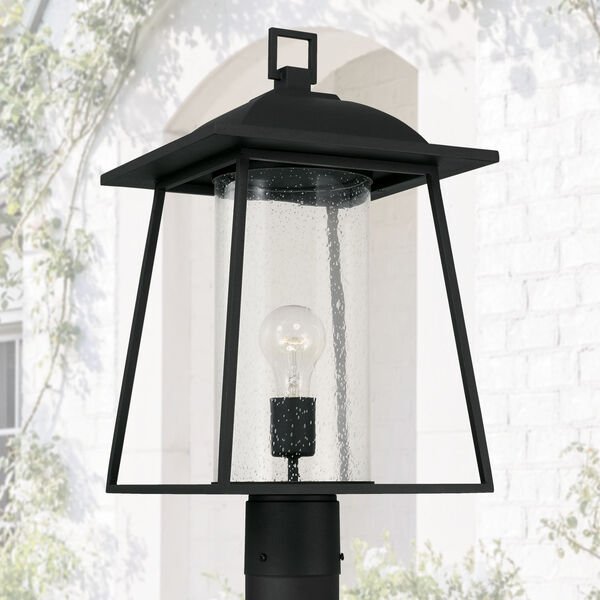 Durham Black One-Light Outdoor Post Lantern with Clear Seeded Glass, image 3