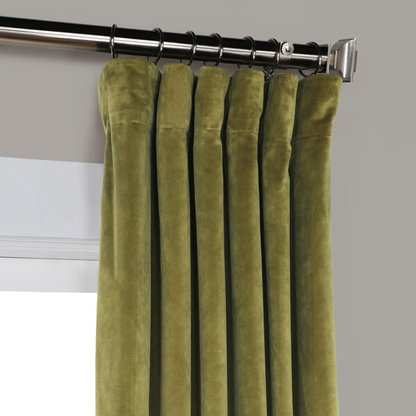 Green 120 x 50 In. Plush Velvet Curtain Single Panel, image 7