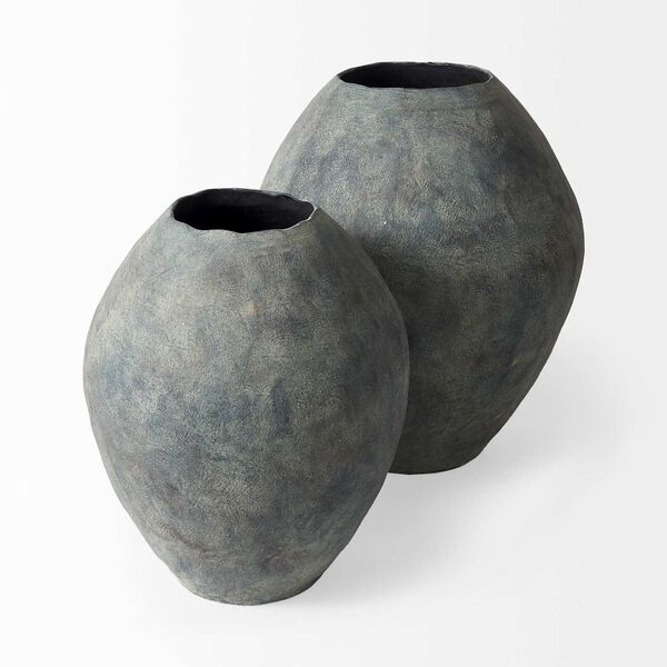 Gobi Gray Ceramic Oval Vase, image 3