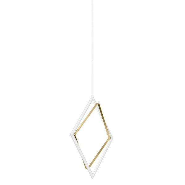 Darski White and Champagne Gold LED Pendant, image 2