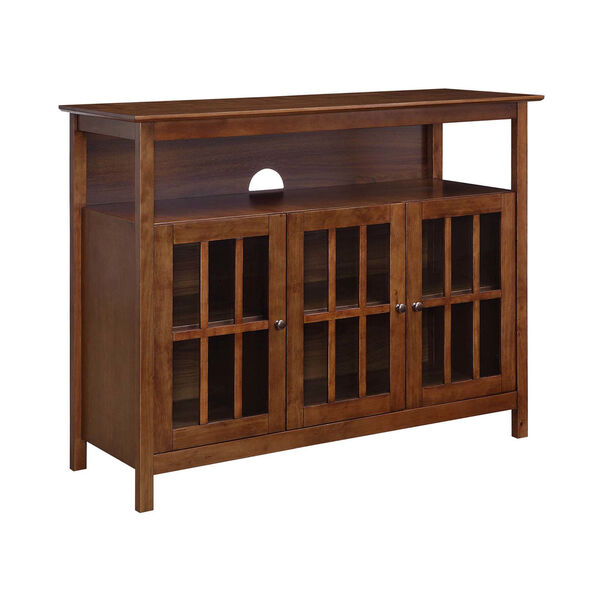 Big Sur Dark Walnut Deluxe TV Stand with Storage Cabinets and Shelf for TVs up to 55 Inches, image 1