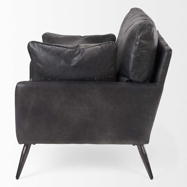 Cochrane Black and Gray Leather Wrapped Chair, image 3