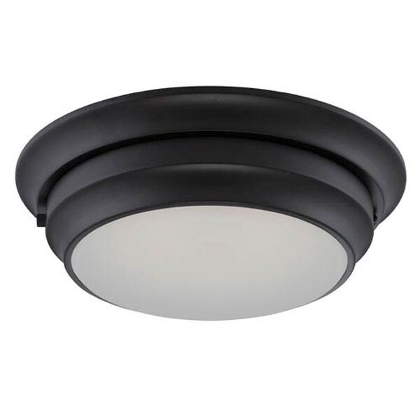 Dash Aged Bronze One Light LED Flush Mount Fixture with Frosted Glass, image 1