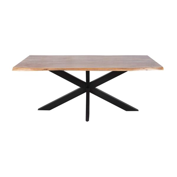 Bridge Black and Natural Wood Stain Dining Table with Live Edge, image 4