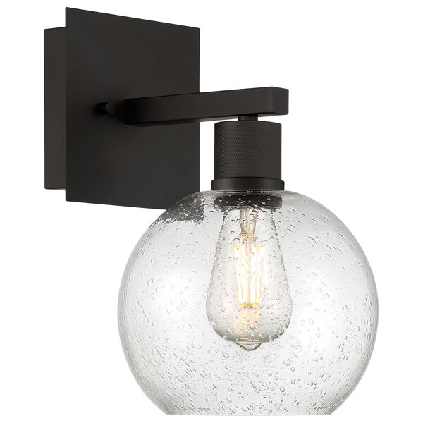 Port Nine Black Globe Outdoor One-Light LED Wall Sconce with Clear Glass, image 1