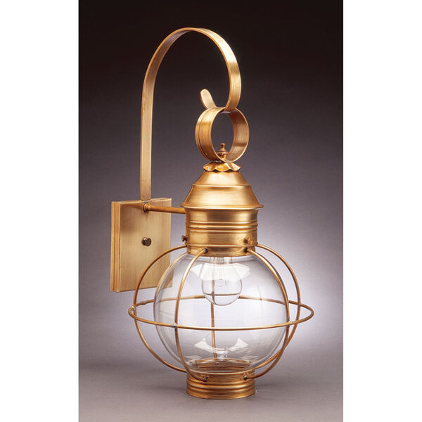 Onion Antique Brass One-Light Outdoor Wall Mount with Clear Glass, image 1