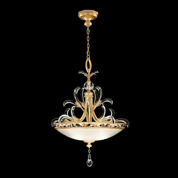 Beveled Arcs 32-Inch Three-Light Pendant with Crystal Accents, image 1