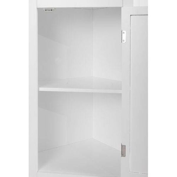 Slone Corner Wall Cabinet with One Shutter Door in White, image 3
