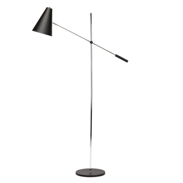 Tivat Matte Black and Silver One-Light Floor Lamp, image 3