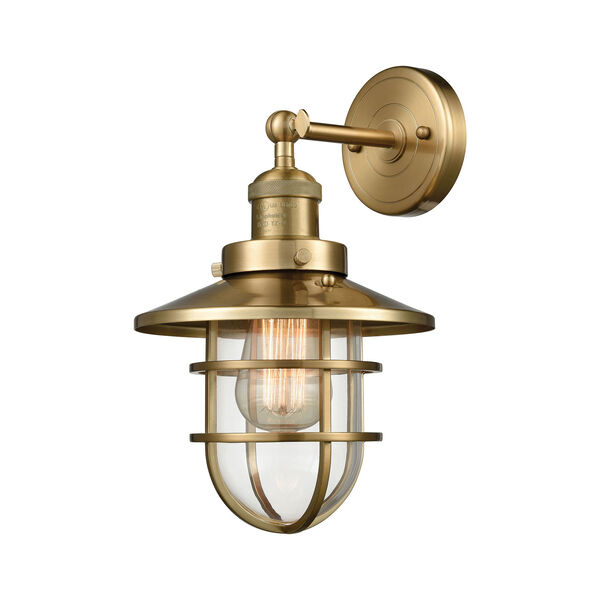 Seaport Satin Brass 8-Inch One-Light Wall Sconce, image 1