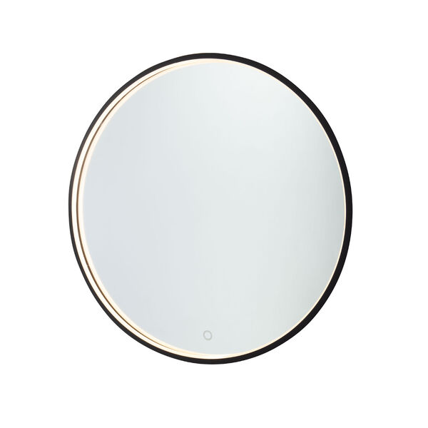 Reflections Matte Black 24-Inch LED Wall Mirror, image 1