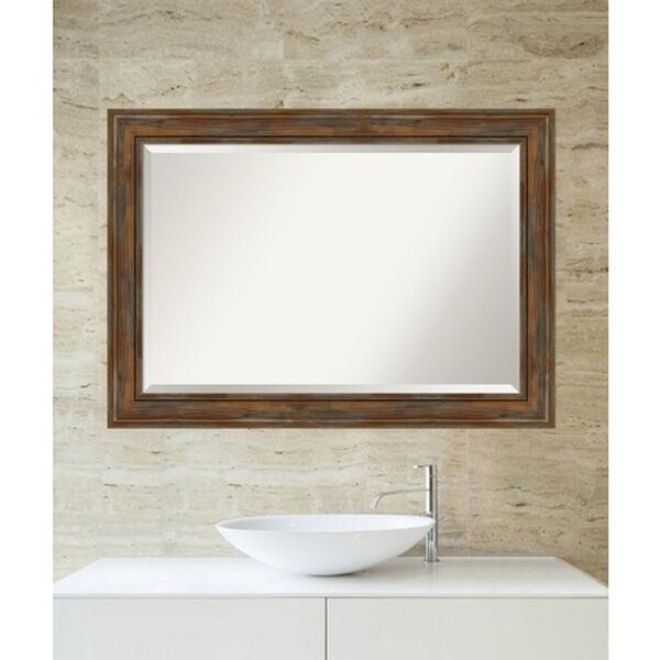 Alexandria Rustic Brown 42-Inch Bathroom Wall Mirror, image 4