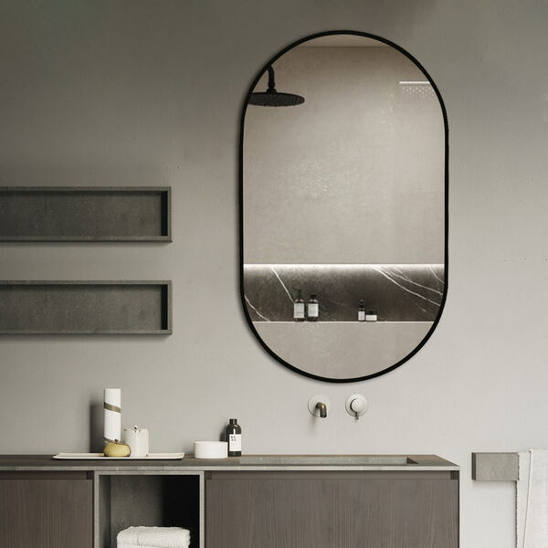 Khristy Black 24 x 39-Inch Framed Oval Wall Mirror, image 5