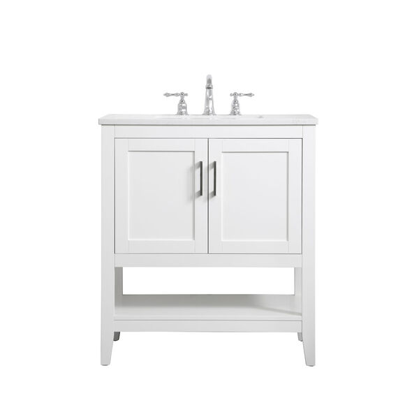 Aubrey White 30-Inch Vanity Sink Set, image 1