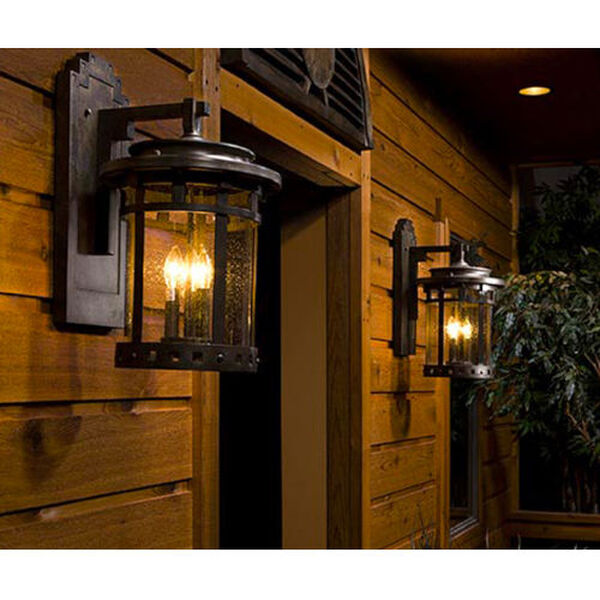 Santa Barbara Sienna One-Light Outdoor Wall Mount with Seedy Glass, image 3