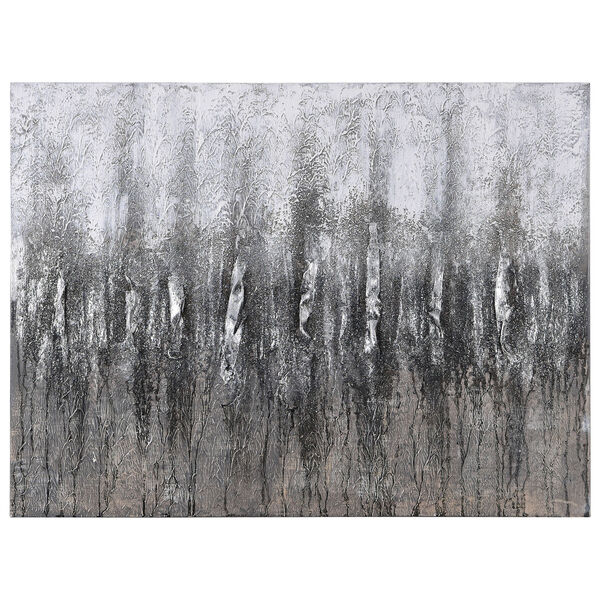 Gray Frequency Textured Metallic Unframed Hand Painted Wall Art, image 2