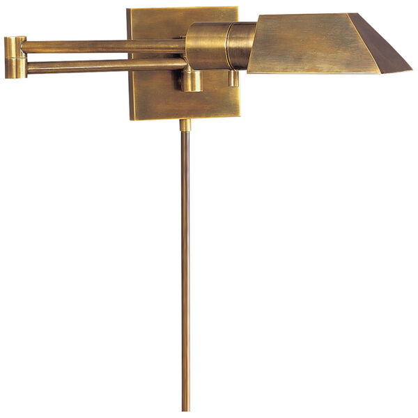 Studio Swing Arm Wall Light in Hand-Rubbed Antique Brass by Studio VC, image 1