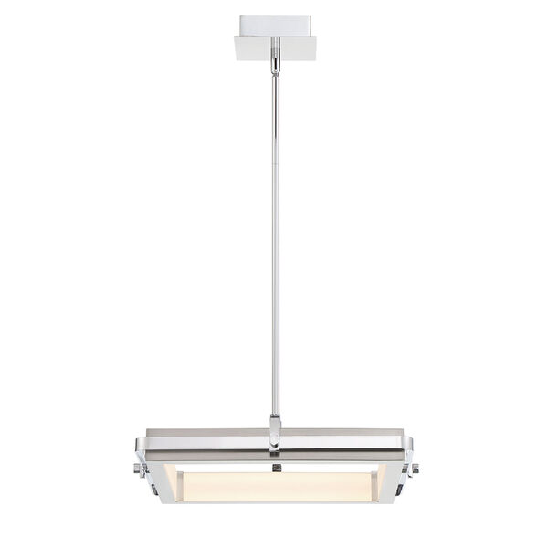 Annilo Chrome and Nickel LED Square Chandelier, image 4