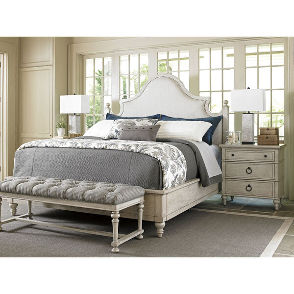 Oyster Bay White Arbor Hills Upholstered King Bed, image 3