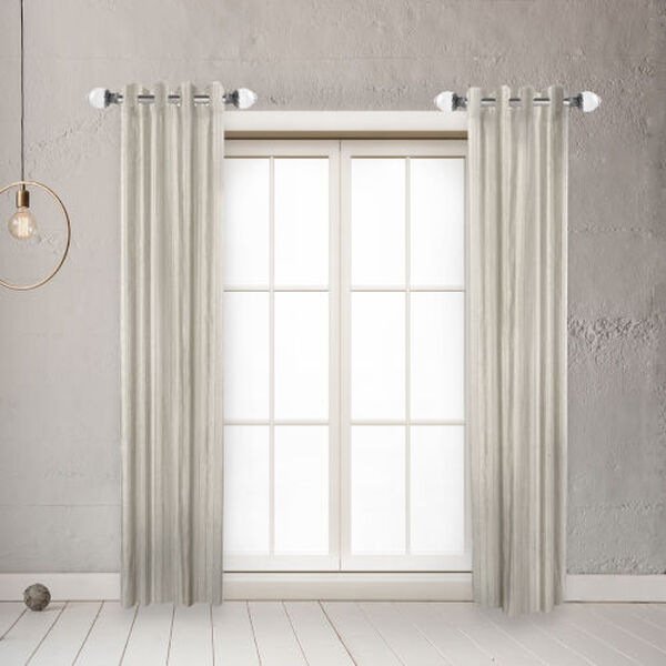 Beam Satin Nickel 20-Inch Side Curtain Rod, Set of 2, image 2