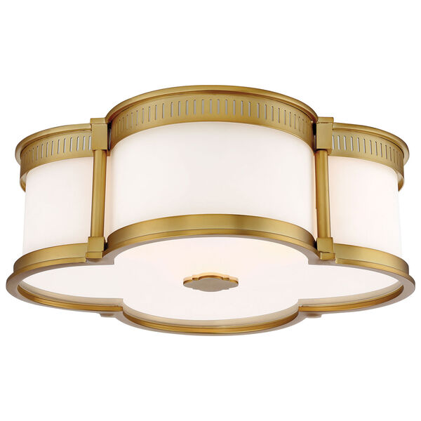 Liberty Gold 16-Inch LED Flush Mount with Etched White Glass, image 1