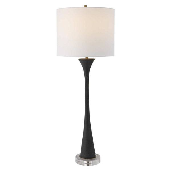 Fountain Black and Nickel Stone Buffet Lamp, image 1
